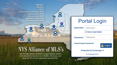 NYS Alliance of MLS's Portal Login Screenshot